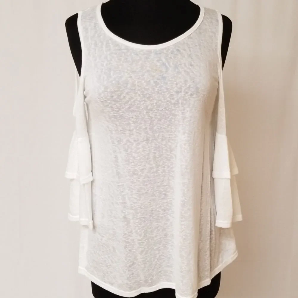 Ivory Cold Shoulder Top - Picture 4 of 5
